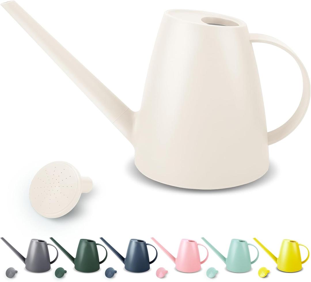 Watering Can for Indoor Plants, Small Watering Cans for House Plant Garden Flower, Long Spout Water Can for Outdoor Watering Plants 1. 8L 1/2 Gallon (White)