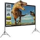 Wall Mount 120 Inch Portable Projector Screen, White