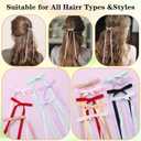 16 Pcs Silky Satin Hair Bows Set Elegant Bowknot Clips with Long Tassels Metal Barrettes for Ponytails Braids Half-Up Hecila Weddings Christmas Birthday Parties Daily Wear Photo Shoots