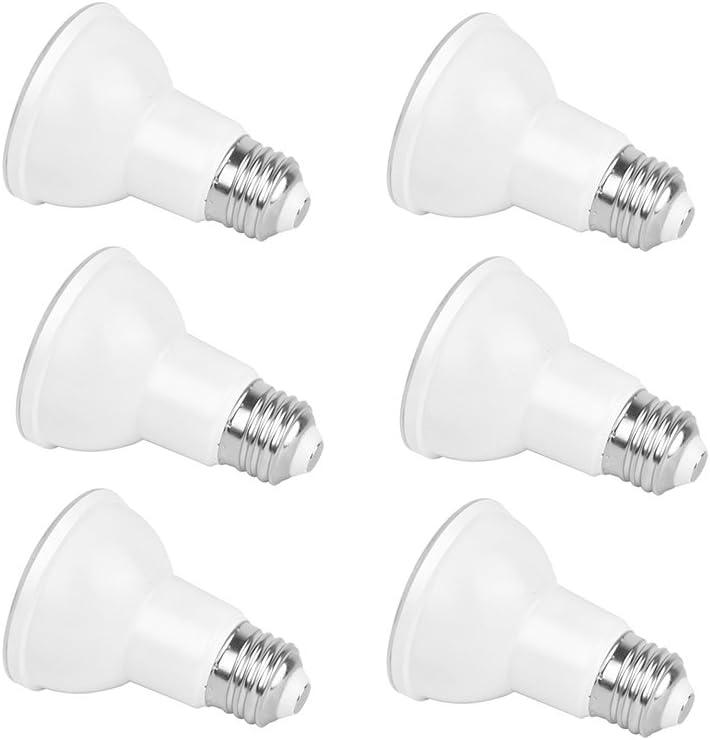 6-Pack Par20 Dimmable Led Bulbs Daylight 40 Degree Narrow Flood 120V 7W -50W Replacement 5000K E26 Base