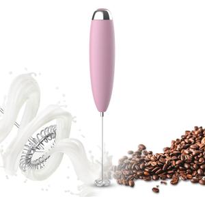 Frother Handheld for Coffee, Milk Frother Upgraded Matcha Whisk Drink Mixer Electric Mini Whisk Hand Mini Foamer Coffee Mixer for Lattes Cappuccino Frappe Matcha Hot Chocolate, Pink