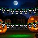 RadiantFlux Glowing Halloween Skull Flag,10Ft Skull Banner for Halloween Decoration, Banner for Gothic Birthday Party Decorations DIY Home Decor, Home Interior Haunted House Supplies