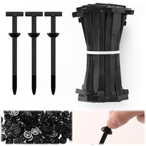 Pack of 2 100 Pcs Upgrade Nylon Universal Cable Tie Buckles [100Pcs Button +100Pcs Pin] - Heavy Duty Self-Locking Zip Ties for Car& Automotive Repair - Resistant Cable Clip Fasteners for Engine Cover, Fender