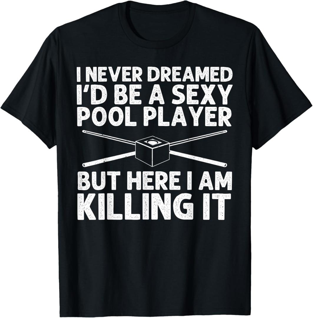 Funny Billiards Art for Men, Women Billiard Lover, Pool Player T-Shirt, Large