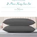 Carressa Linen Luxury Egyptian Cotton King Pillow Cases Set of 2-800 Series Tulips Collection Pillowcases for Sleeping (Dark Grey), Soft, Cooling Pillow Cover, Staple Hotel Quality Pillowcases