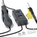 BK858E Hot Air Soldering Station, 90W Portable Solder Station, 2-IN-1 Soldering & Hot Air Rework Station with Digital Temperature Correction and Sleep Function