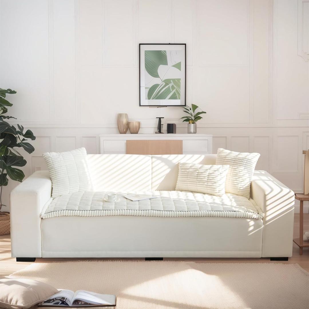LiveGo Fuzzy Couch Covers for Pets, Couch Protector for Dogs Garden Chic Cotton Protective Couch Cover, Pet Mat Bed Couch Cover (Milky White, 90x180 cm / 35.4x70.9 in) LiveGo Fuzzy Couch Covers for Pets, Couch Protector for Dogs Garden Chic Cotton Protective Couch Cover, Pet Mat Bed Couch Cover (Milky White, 90x180 cm / 35.4x70.9 in)