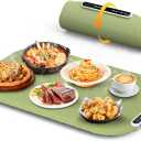 Food Warming Mat, Silicone Electric Heating Tray to Keep Food Warm at Party, Heating Mat for Food with 3 Temperature Levels & 2 Hours Auto-Off, Roll up Warming Tray for Buffets, Parties, Picnic