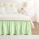 RIMELA Bed Skirt Queen Size Baby Green 15 Inch Drop, Wrap Around Elastic Bedskirt, Dust Ruffle for Adjustable Bed Base Soft Durable Fabric Machine Washable Easy to Install Bed Skirts, Baby Green, Queen-15" Drop