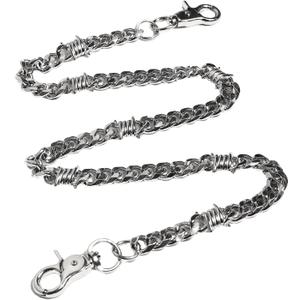 PINKPIN Biker Wallet Chain, Heavy Duty Pocket Chain with Round Clasp, Men Chains for Jeans, Pants Clothing Accessories (Silver)