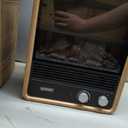Shinic Portable Fireplace Heater for Indoor Use,1500W Fireplace Space Heater with Thermostat, Realistic 3D Flame & Crackling Sound, ETL Listed Home Office (Oak)