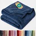 Ultra Soft Fleece Blanket Queen Size - Flannel Fleece Luxury Queen Blanket - Lightweight for Couch Bed Chair - Thick, Warm and Breathable - All Season Cozy Fuzzy, Anti-Static Microplush Bedding, Navy
