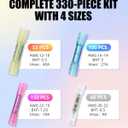 330PCS Marine Grade Heat Shrink Wire Connectors  22-16, 16-14, 12-10, 26-22 AWG Waterproof Electrical Crimp Connector Kit  Tinned Copper, Insulated Butt Splices for Boat, Truck, RV, Automotive