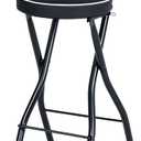 Thyle 1 Pcs 29.5 Inch Folding Bar Stool with Backrest Tall Foldable Stool Chair with Cushioned Padded Portable Collapsible Counter Height Chair for Kitchen Island Shop Cafe Dining Room