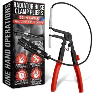 Hose Clamp Tool Radiator Hose Clamp Pliers Automotive Tool Corrosion-Resistant Carbon Steel with Ratchet Locking Mechanism Controlled One-Hand Operation for Tight Engine Cooling System Repairs