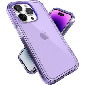 Speck Clear iPhone 14 Pro Case - Drop Protection with Scratch Resistant Dual Layer Slim Phone Case for 6.1 Inch iPhones 14 Pro Cases - Anti-Yellowing & Anti-Fade Case - Amethyst Purple GemShell
