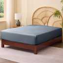 FreshCulture Bamboo Fitted Sheet, Cooling Sheets Full Size, Viscose Derived from Bamboo, Durable and Ultra Soft Breathable Bottom Sheets, Full, Slate Blue