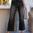 SHEWIN Women Wide Leg Jeans High Waisted Stretch Denim Pants Inseam 25-26 inch (Gray)