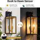 20.5" Extra-Large Outdoor Wall Lantern Farmhouse Dusk to Dawn Outside Sconce Black and Gold Oversized Coach Lantern 2 Light Porch Light with Tempered Glass for House Villa Garage Patio Wall Light