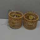 2 Pack Rattan Lamp Shade Small Boho Shades Replacement - Pendant Sconce Shade Ceiling Fan Light Covers Cylinder Woven Lampshade for Floor Lamps Pendant Light Chandelier Wall Sconces