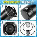 USQ1152 Pool Pump Motor - 1.5 HP Single Speed, 3450 RPM, 48Y Frame, 115/230V Dual Voltage, 19.2/9.6 Max Amps, Replacement for ASQ165 EUSQ1152, Fit for Century A.O. Smith