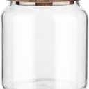 Labina Glass Storage Container Airtight Food Jars Kitchen Canister with Wood Lids, 20 Oz Wide Mouth Pantry Organization Glass Jar for Flour, Sugar, Cookie, Spagetti, Nuts and Candy