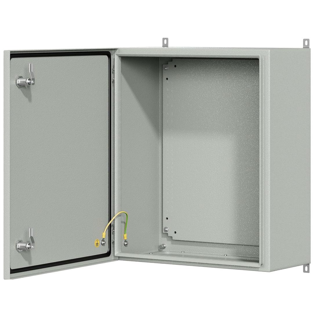 Metal Enclosure, IP65 Waterproof Electrical Box for Indoor and Outdoor Projects, Includes Mounting Plate and Wall Bracket 600×500×250mm (24"×20"×10")
