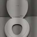 Elongated Toilet Seat Slow Close, Quiet Toilet Seat Cover with Never Loosen Durable Toilet Seat Lid Easy to Install & Clean, Polypropylene (PP), White (Elongated 18.5")