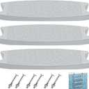 Goovilla Pool Ladder Steps Replacement, (3-Pack) 18" Universal Heavy-Duty Molded Plastic Swimming Pool Ladder Rung Step with 6 PCS Stainless Steel Bolts for Inground and Above Ground Pools, Grey