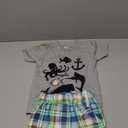 Funnymore Toddler Boy's Kids Summer Clothes,Short Sleeve T-Shirt and Shorts Outfit Set Grey Fish 3t