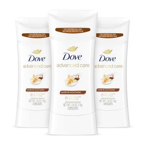 Dove Advanced Care Antiperspirant Deodorant Stick Vanilla & Cocoa Butter 3 Count Antiperspirant deodorant with Pro-Ceramide Technology 72-hour odor control and all-day sweat protection 2.6 oz (7.8 Ounce (Pack of 1))