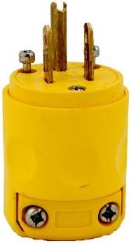 Leviton 515PV 15 Amp, 125V, Grounding Plug, Pack of 4, Yellow