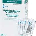 Globe (Box 144 Hydrocortisone 1% Maximum Strength Cream, (0.9g Single Packet) Anti-Itch Cream for Redness, Swelling, Itching, Rash, Bug/Mosquito Bites, Eczema, Hemorrhoids & More