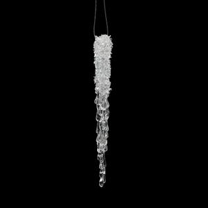 Vickerman 8" Clear Icicle Christmas Ornament - Clear - 6-Pack - Shatterproof Plastic - Sparkly and Glittery Accents - Festive Holiday Decor - Fun Christmas Decor - Reliable and Durable