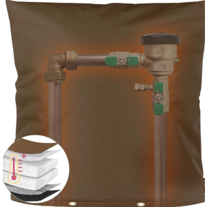 Backflow Preventer Insulation Cover 5F/5 Winter Freeze Protection for Sprinkler, Pressure Vacuum Breaker, Well Pump & Outdoor Plumbing Valves Waterproof, Insulated, (24" W x 30" H, Brown )