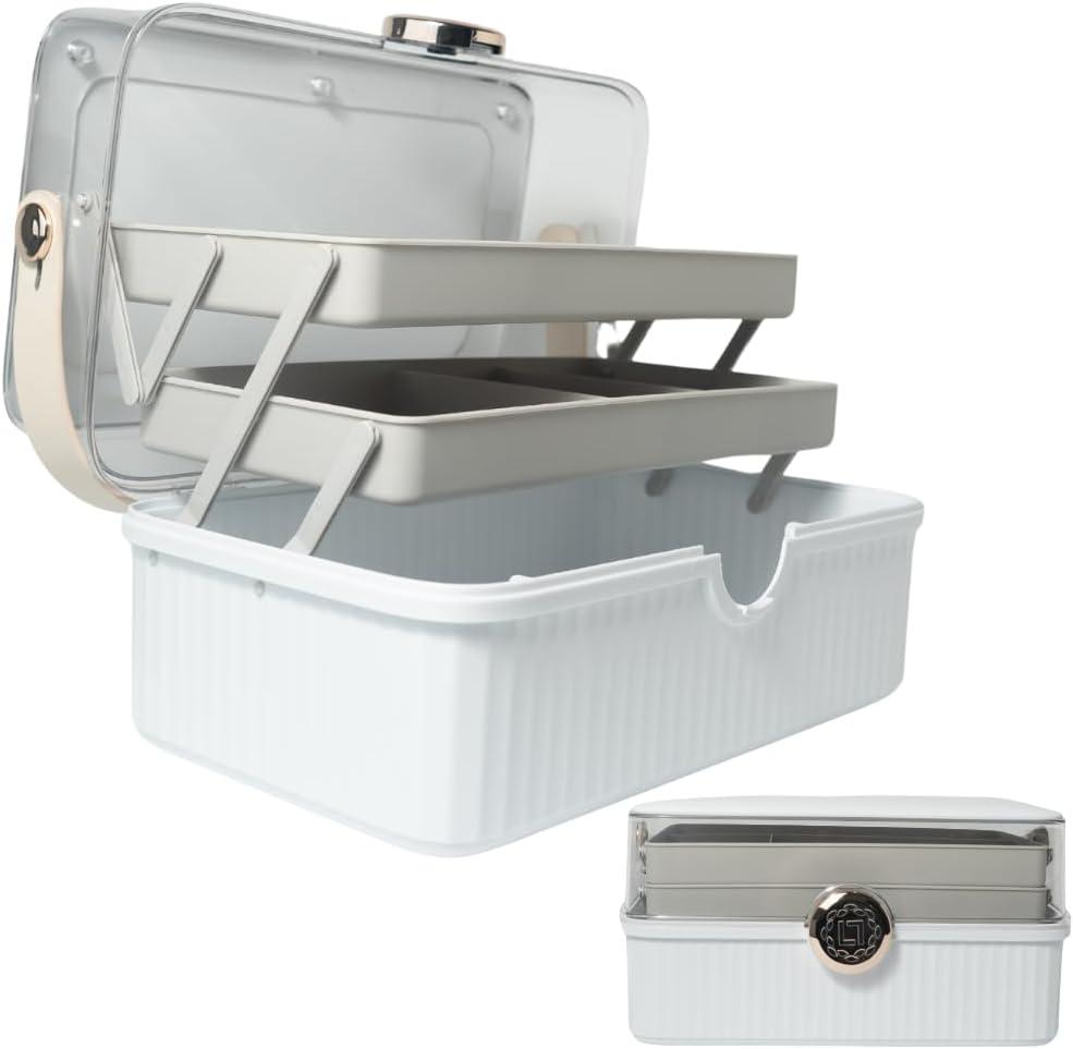 LIV & LUCA 13 in 3 Tier Storage for Kids Hair Accessories Organizer, Makeup Case, Craft/Sewing Supplies Storage, Portable Multi-purpose Organizer with Handle, Tackle Box for First Aid Medicine