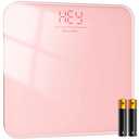 Ovutek Bathroom Scale for Body Weight, Highly Accurate Digital Weighing Machine for People, Upgraded Batteries Included, Compact Size, LED Display, High Standards Sturdy Tempered Glass, 400lb, Pink