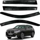 AUXKO Rain Guards for BMW X3 2018-2024 2025, 4Pcs Window Vent Visors Accessories - Tape-On Rain Guard Window Visor for BMW X3, Easy Install Car Side Window Wind Deflectors & Visors Smoke Black
