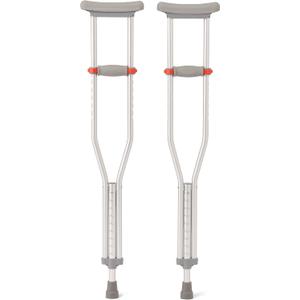 Medline Lightweight Aluminum Red Dot Crutches, for Patients 4652 Tall, Walking Aid for Kids, Adults & Seniors, 300 lbs. Weight Capacity