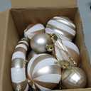 Soulchen 30 Pcs Champagne Christmas Decor Set Champagne Christmas Balls Candy Cane Lollipop Decorations Assorted Plastic Xmas Tree Hanging Ornaments for Home Xmas Holiday Party Decors