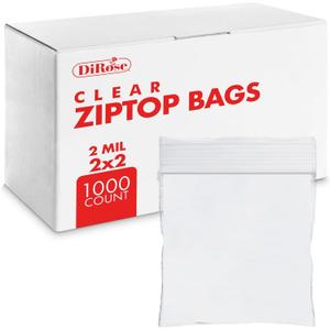 Reclosable Clear Plastic Zip Bags - By DiRose | Resealable, Strong, Thick, Sturdy | For Organizing, Travel, Shipping, Packaging, and Storage | Bulk | 2X2 | 1000 Pack