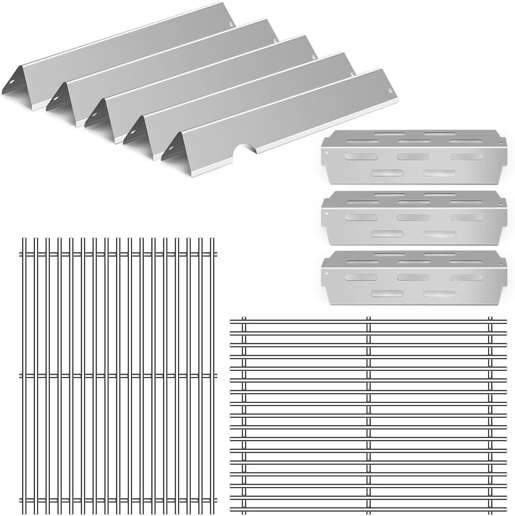 Grill Replacement Parts for Weber Genesis II GS4, Grates and Flavorizer Bars | Stainless Steel 66095 Grates, 66032 Flavorizer Bars, 66795 Heat Deflectors, fits E-310, E-315, E-325, S-335