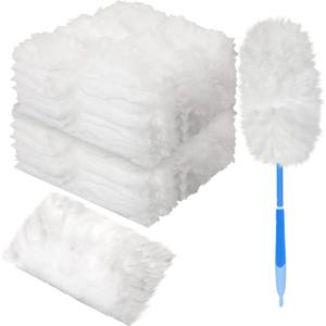 Vesici 100 Pcs Duster Refills Compatible with Swiffer Dusters Bulk Disposable Replacement Thickened with 1 Handle Heavy Duty for Cleaning, Office (White) Vesici 100 Pcs Duster Refills Compatible with Swiffer Dusters Bulk Disposable Replacement Thickened with 1 Handle Heavy Duty for Cleaning, Office (White)