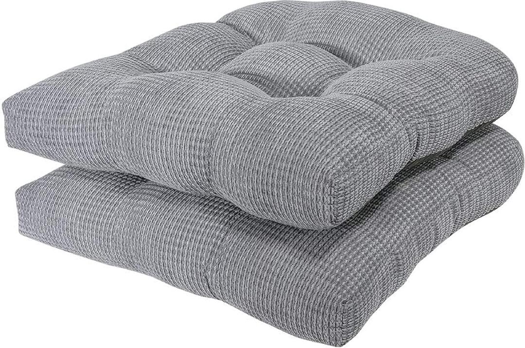 Arlee Non-Skid Memory Foam Chair Pads, 2 Count (Pack of 1), Alloy Gray