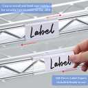 Yulejo 100 Pieces Wire Shelf Label Holders Wire Label Holder Plastic Shelf Tags for Shelving Clips with Paper Inserts, Compatible with 1-1/4 Inch Shelves