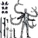 7.2 Inch T13 Assembly Completed Action Figure Accessories,T13 Multi-Jointed Movable,for Collectors Desktop Decorations t-13 Movability 3D Printed Toys (Gray)