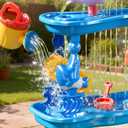 4-Tier Water Table for Kids 3-5, Summer Outdoor Beach Sensory Activity Playset Kids Sand and Water Table Toys, Birthday Gifts for Boys and Girls 3 4 5 6 7 8