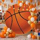 Novabright Basketball Party Decorations 7.2ft Backdrop Decor Senior Night 2026 Kit Circle Cover and Metal Circle Arch Background Stand for Sports Theme Basketball Gender Reveal Party Decor, 7.2 ft x 0.755 ft