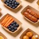 300 x Disposable Paper Food Trays 2lb, 300 Pack Bulk Brown Paper Boats - Heavy Duty Serving Trays for Fries, Tacos, Popcorn, Hot Dogs - Great for QSR Managers, Busy Families, Events
