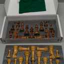House of Chess - Tournament Chess Set Pieces - Unique Staunton Golden Acacia Wood/Boxwood - King Height: 3.75" (95 mm) - 2 Extra Queens - Weighted